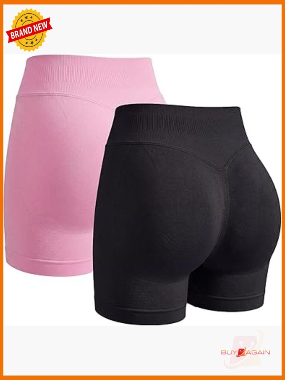 2 Pack High Waisted Seamless Workout Shorts 4.5" Inseam for Gym Running Yoga